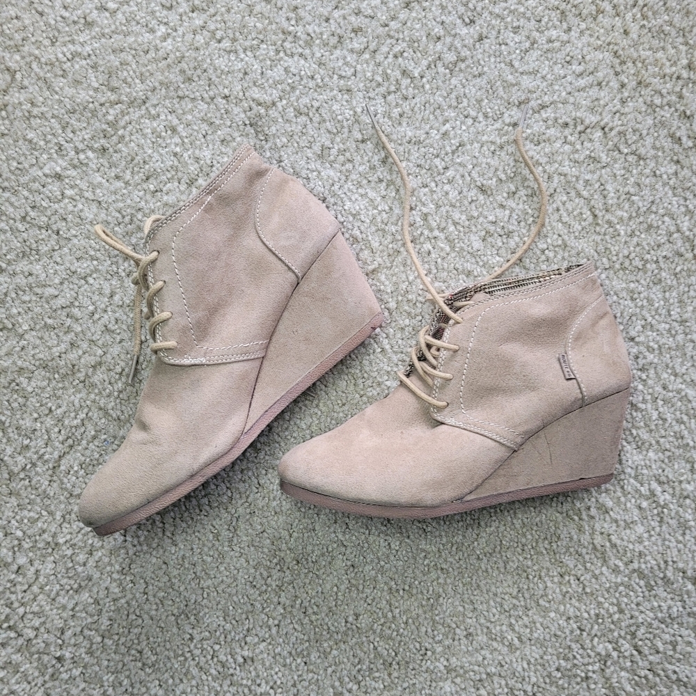 Taupe Ankle Boot Wedges